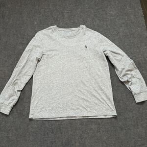 Polo Ralph Lauren Long Sleeve Heather Gray Crewneck Tee Size L